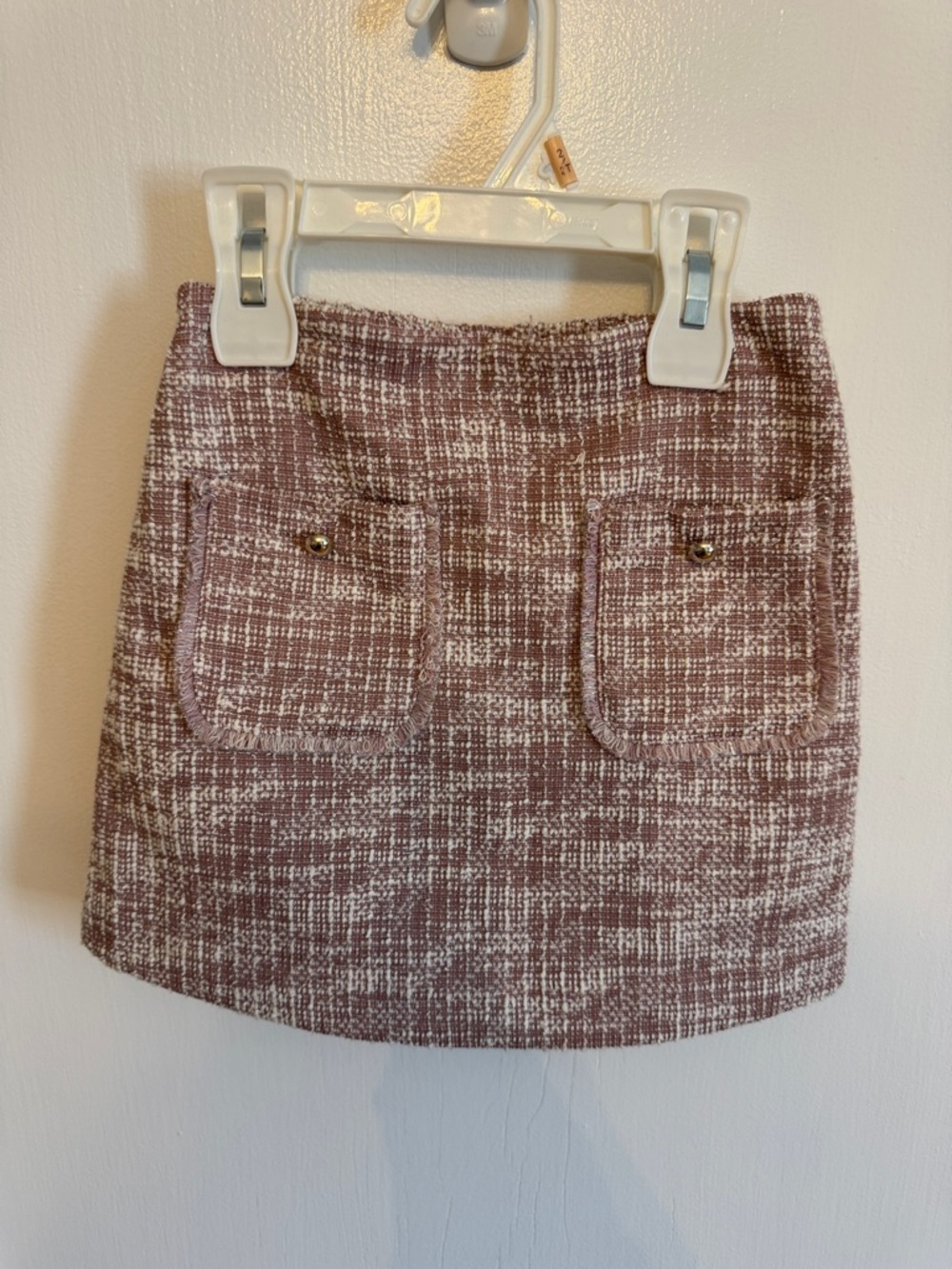 Mayoral Textured Pink Tweed Pocket Skort size 5